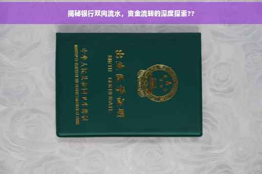 揭秘银行双向流水，资金流转的深度探索??
