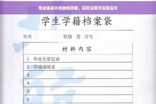 司法体系中的独特现象，囚犯证明书深度探究