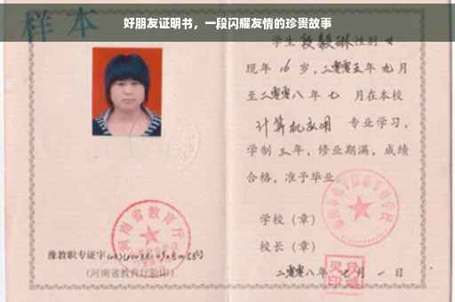 好朋友证明书，一段闪耀友情的珍贵故事
