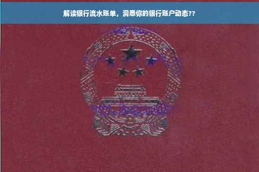 解读银行流水账单，洞悉你的银行账户动态??
