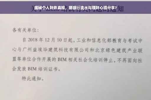揭秘个人财务真相，晒银行流水与理财心得分享?