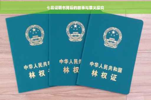 七品证明书背后的故事与意义探究