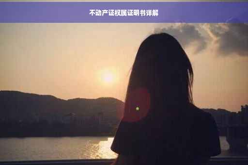 不动产证权属证明书详解