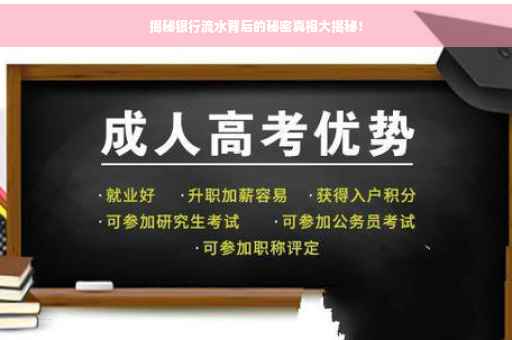 揭秘银行流水背后的秘密真相大揭秘！