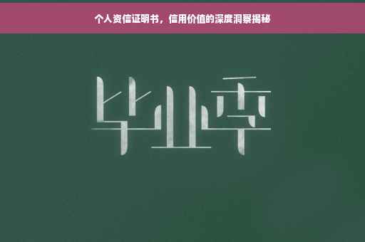 个人资信证明书，信用价值的深度洞察揭秘