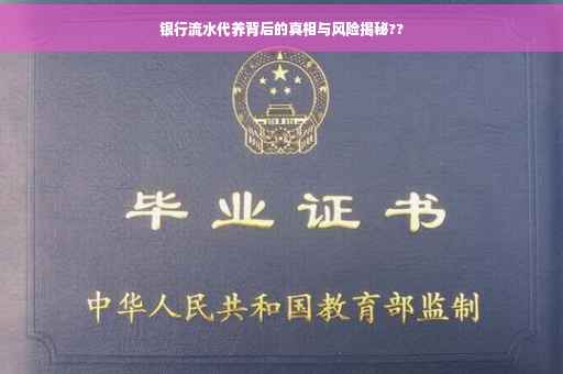 银行流水代养背后的真相与风险揭秘??