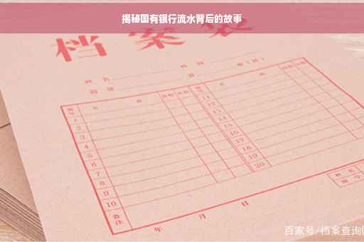 揭秘国有银行流水背后的故事