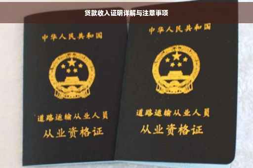 贷款收入证明详解与注意事项