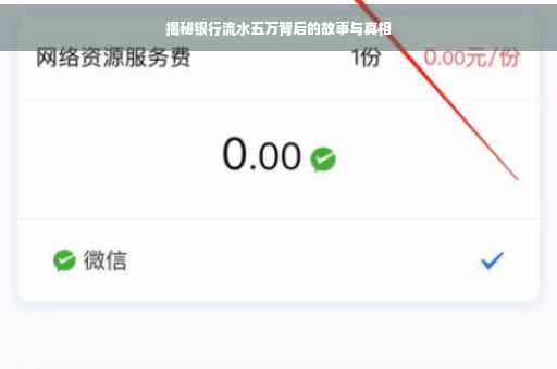 揭秘银行流水五万背后的故事与真相
