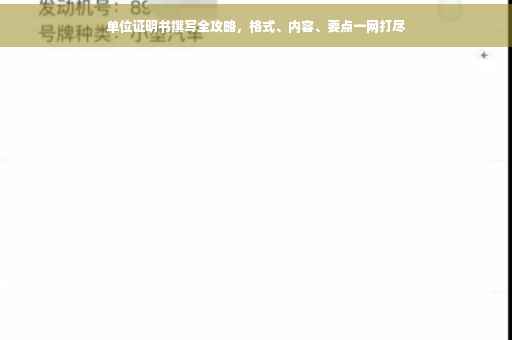 单位证明书撰写全攻略，格式、内容、要点一网打尽