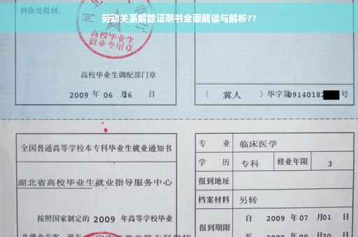 劳动关系解除证明书全面解读与解析??