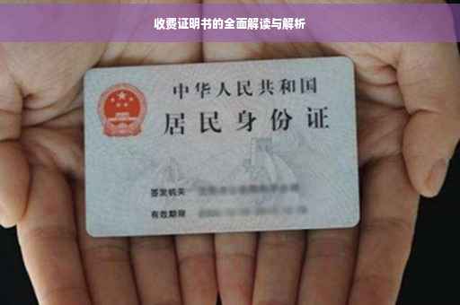 收费证明书的全面解读与解析