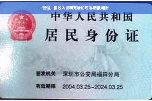警惕，假收入证明背后的违法犯罪风险！