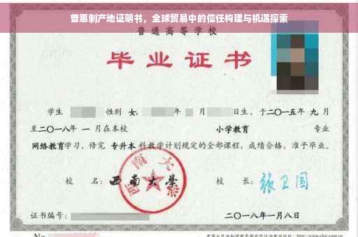 普惠制产地证明书，全球贸易中的信任构建与机遇探索