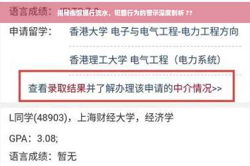 揭秘虚假银行流水，犯罪行为的警示深度剖析 ??