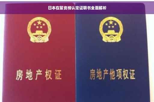 日本在留资格认定证明书全面解析