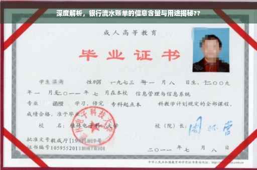 深度解析，银行流水账单的信息含量与用途揭秘??