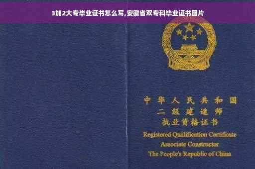 3加2大专毕业证书怎么写,安徽省双专科毕业证书图片