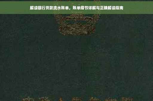 解读银行贷款流水账单，账单细节详解与正确解读指南