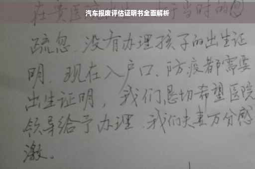 汽车报废评估证明书全面解析