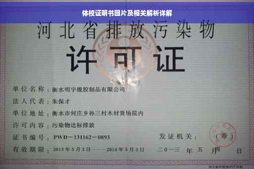 体校证明书图片及相关解析详解