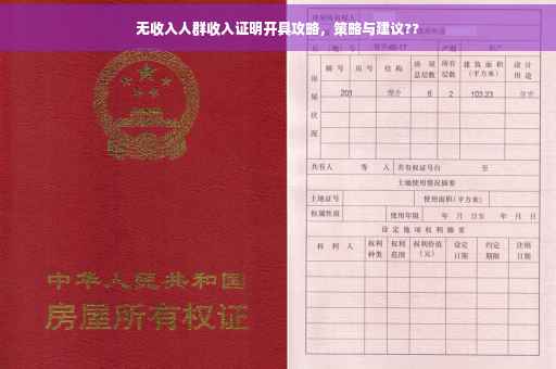 无收入人群收入证明开具攻略，策略与建议??