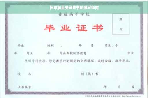 旧车牌丢失证明书的撰写指南