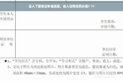 深入了解签证申请流程，收入证明是否必需？??