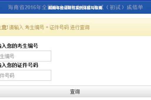 船舶年检证明书实例详解与指南