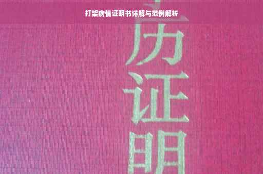 打架病情证明书详解与范例解析