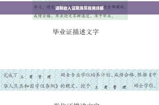 退税收入证明填写指南详解