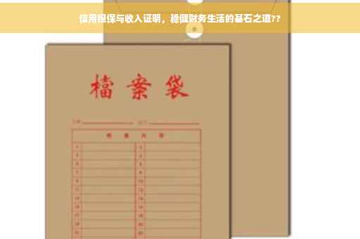 信用担保与收入证明，稳健财务生活的基石之道??