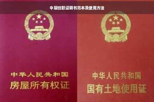 中层任职证明书范本及使用方法