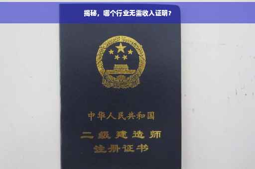 揭秘，哪个行业无需收入证明？