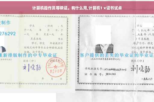 计算机操作员等级证。有什么用,计算机1 x证书试点