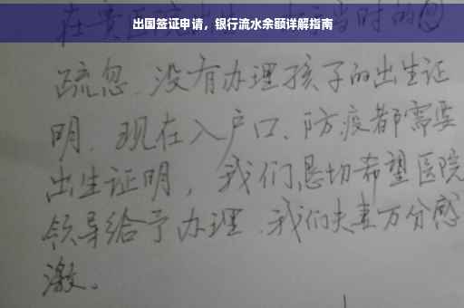 出国签证申请，银行流水余额详解指南