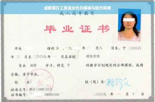 成都银行工资流水代办揭秘与操作指南