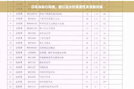 日本自由行指南，银行流水的重要性及准备攻略
