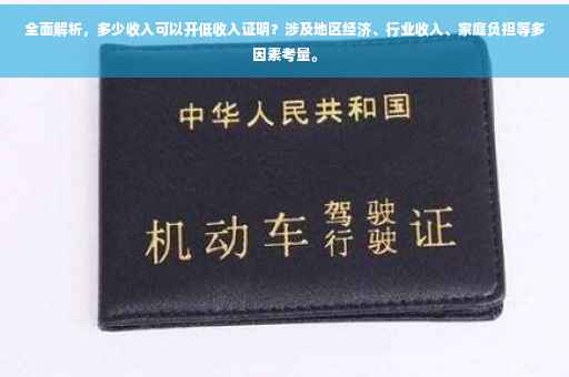 全面解析，多少收入可以开低收入证明？涉及地区经济、行业收入、家庭负担等多因素考量。