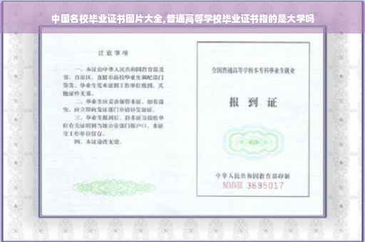 中国名校毕业证书图片大全,普通高等学校毕业证书指的是大学吗