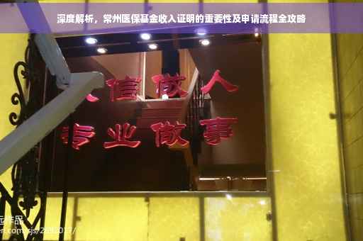 深度解析，常州医保基金收入证明的重要性及申请流程全攻略