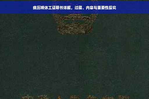 病历娩休工证明书详解，过程、内容与重要性探究