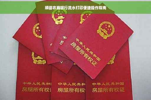 顺德农商银行流水打印便捷操作指南