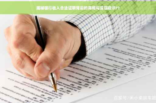 揭秘银行收入合法证明背后的真相与深层启示??