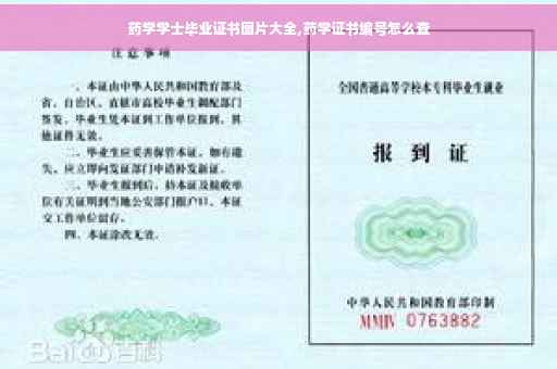 药学学士毕业证书图片大全,药学证书编号怎么查