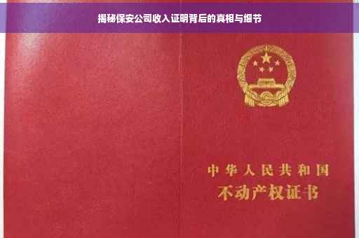 揭秘保安公司收入证明背后的真相与细节