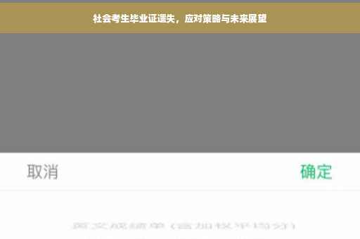 社会考生毕业证遗失，应对策略与未来展望