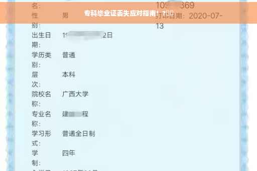 专科毕业证丢失应对指南！?⚡️