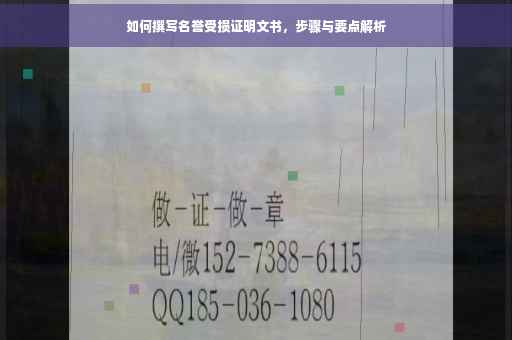 如何撰写名誉受损证明文书，步骤与要点解析