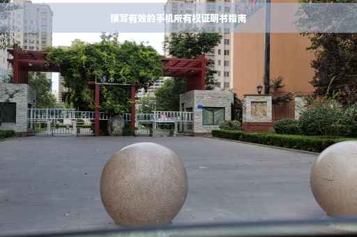 撰写有效的手机所有权证明书指南